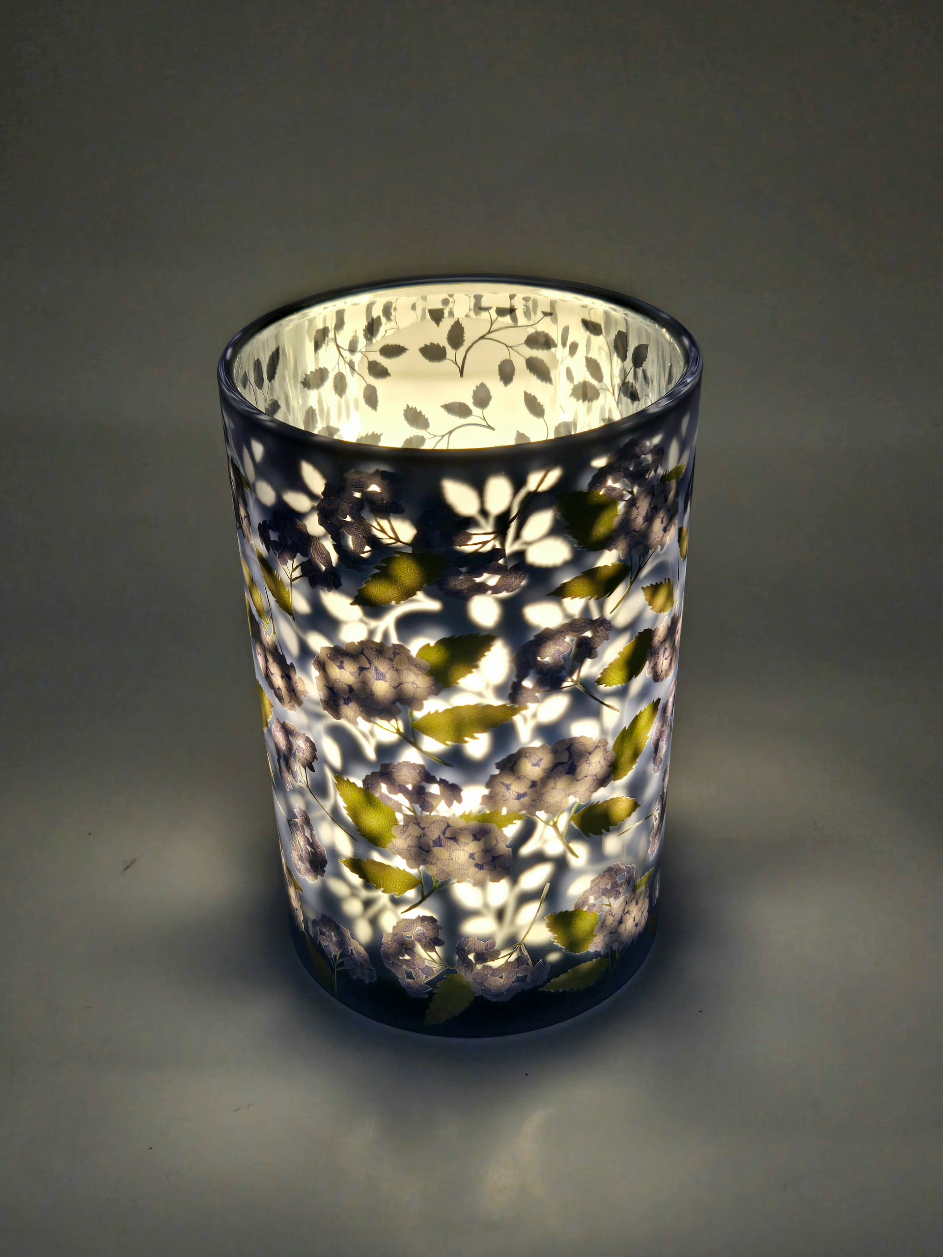 Blue Hydrangea Candle Holder 4.5" x 7" Melrose 11204