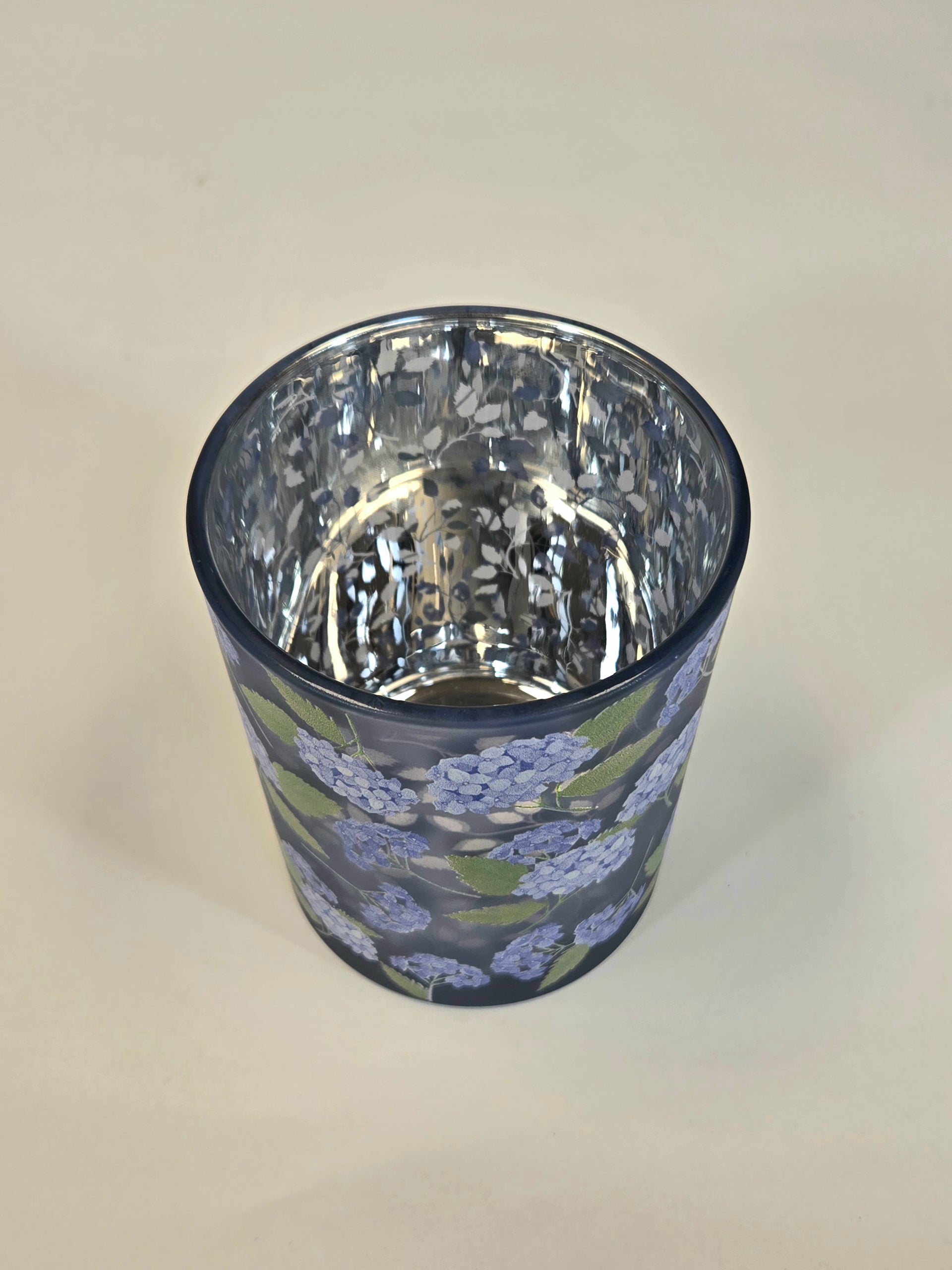 Blue Hydrangea Candle Holder 4" x 5" Melrose 11204