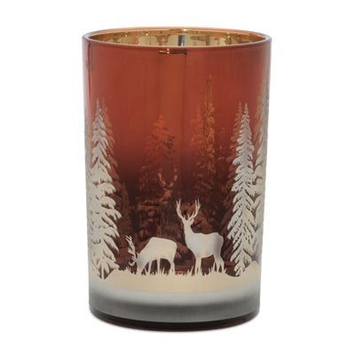 Large Deer Glass Candle Holder Melrose 12451