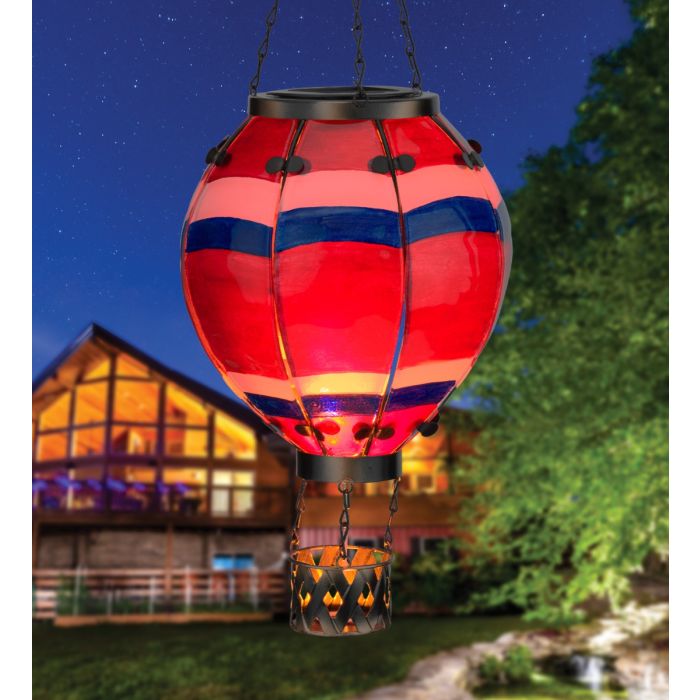 Stripe Hot Air Balloon Solar Lantern Regal 12765