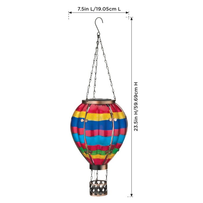 Multi Stripe Hot Air Balloon Solar Lantern LG Regal 13512