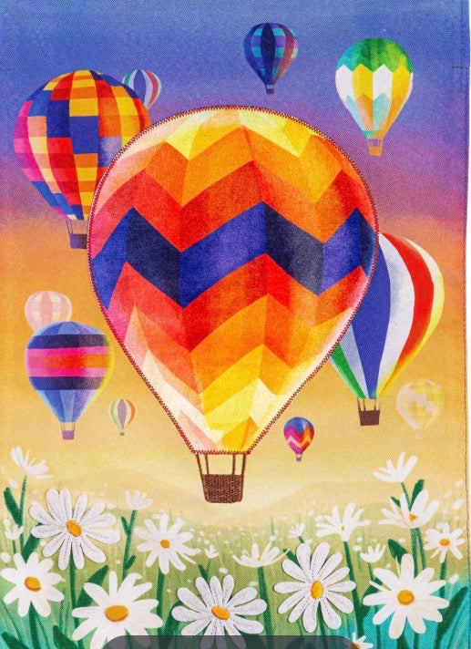 Hot Air Balloons Flag Evergreen 14L11853