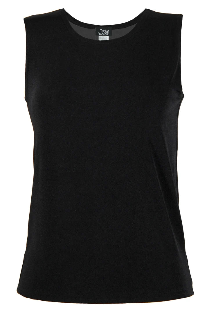 Plus Size Black Stretchy Basic Tank Jostar 2011BN-TXS1