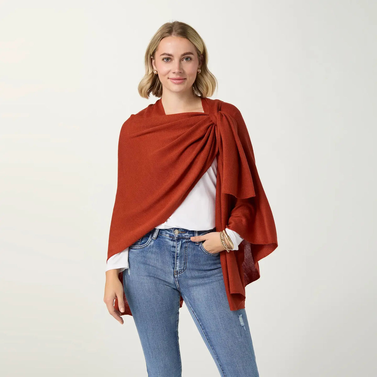 Kiara Pull Thru Wrap Rust, Navy, Deep Green 2634503