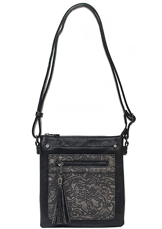 Sara Black  Cross Body with Tassel Liz Soto Handbags 3300