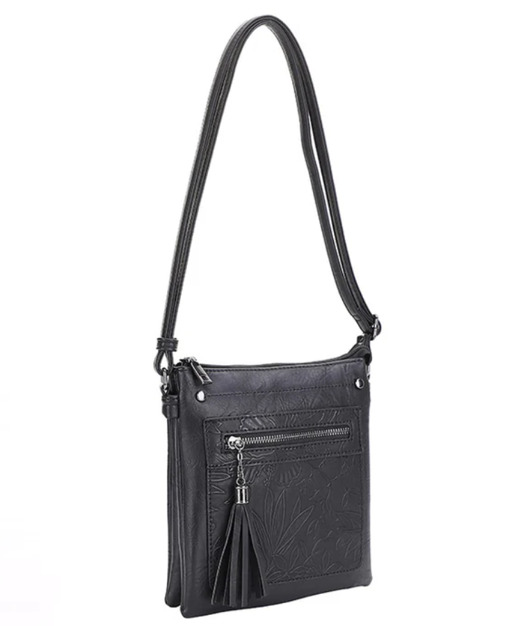 Sara Black  Cross Body with Tassel Liz Soto Handbags 3300