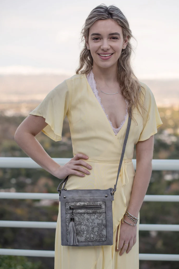 Sara Grey  Cross Body with Tassel Liz Soto Handbags 3300