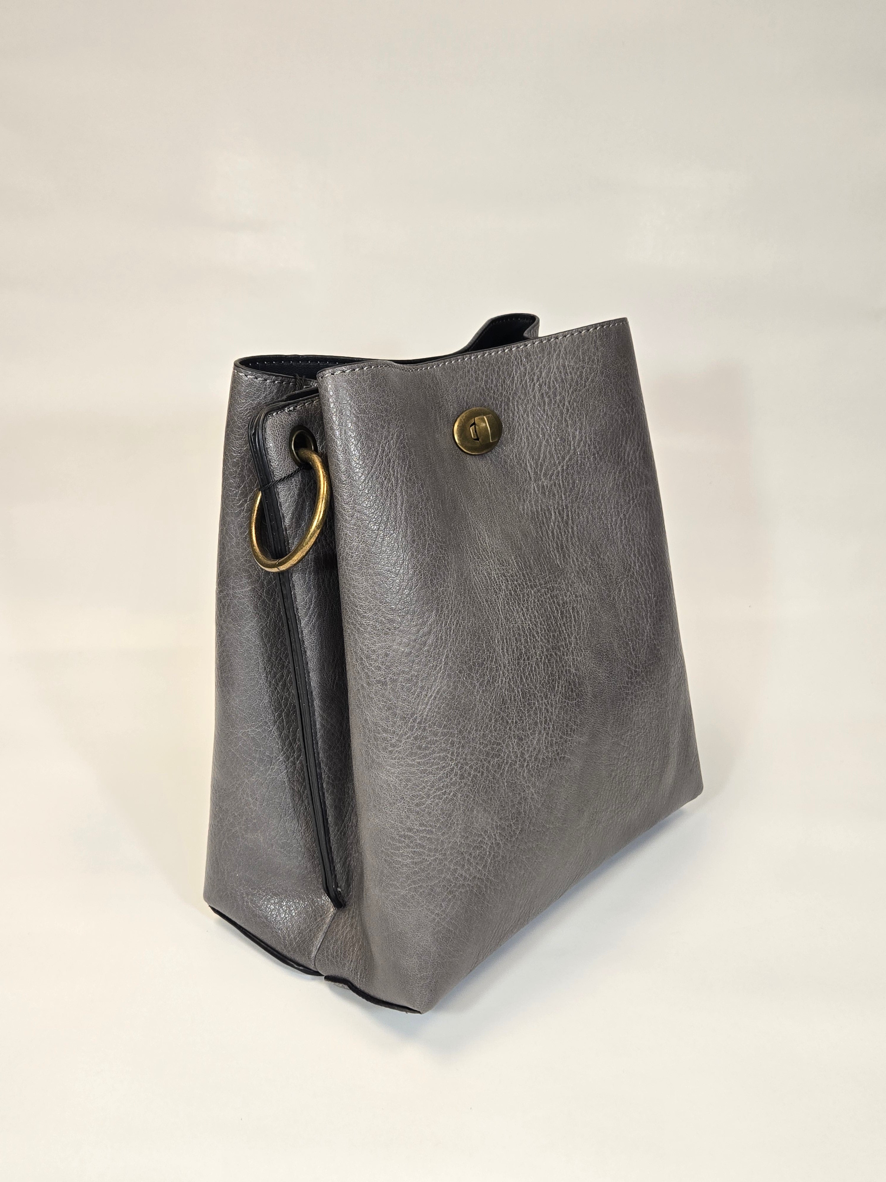 Lola Grey Bucket Handbag Liz Soto Handbags 3316