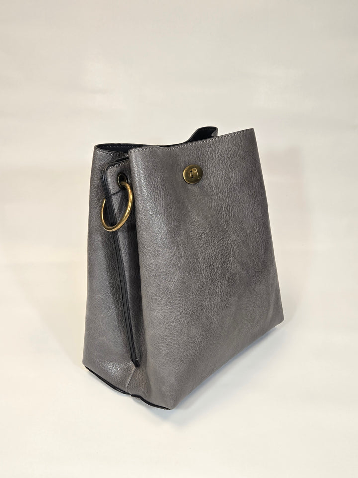 Lola Grey Bucket Handbag Liz Soto Handbags 3316