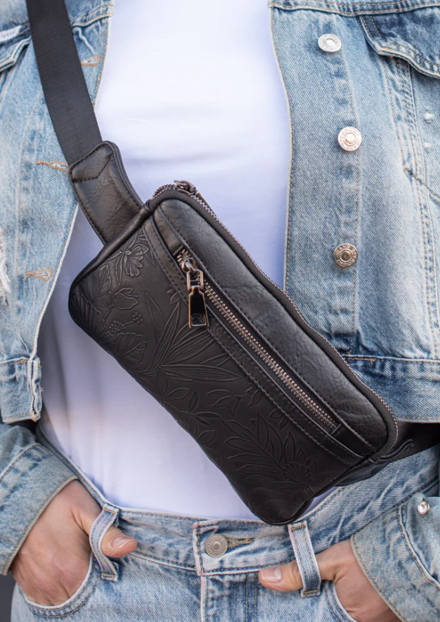 Mia Black Belt Bag or Cross Body Liz Soto Handbags 3319