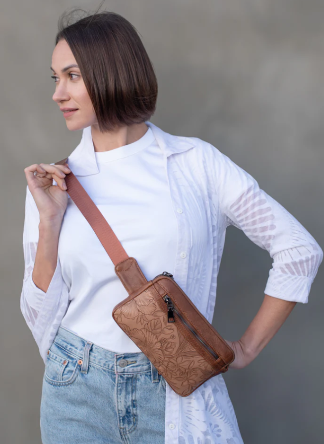 Mia Brown Belt Bag or Cross Body Liz Soto Handbags 3319