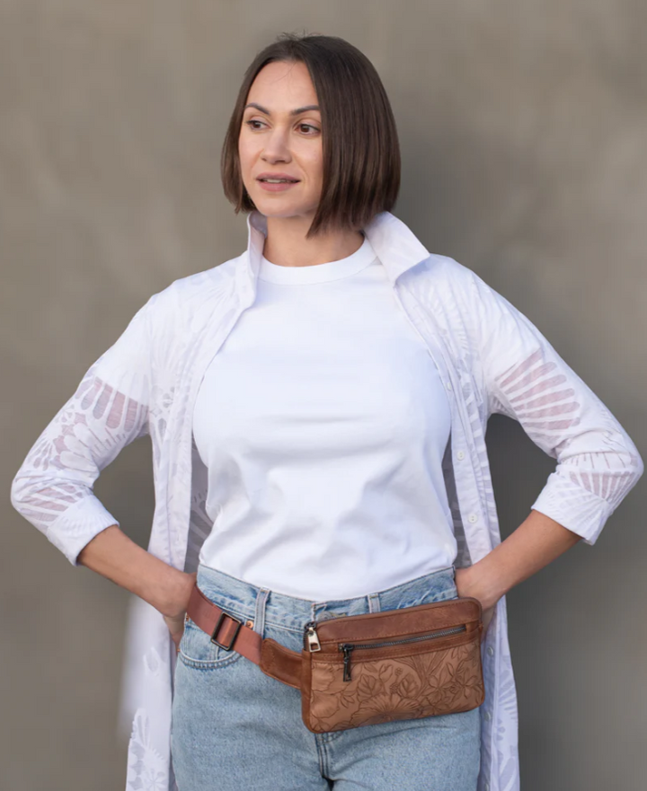 Mia Brown Belt Bag or Cross Body Liz Soto Handbags 3319