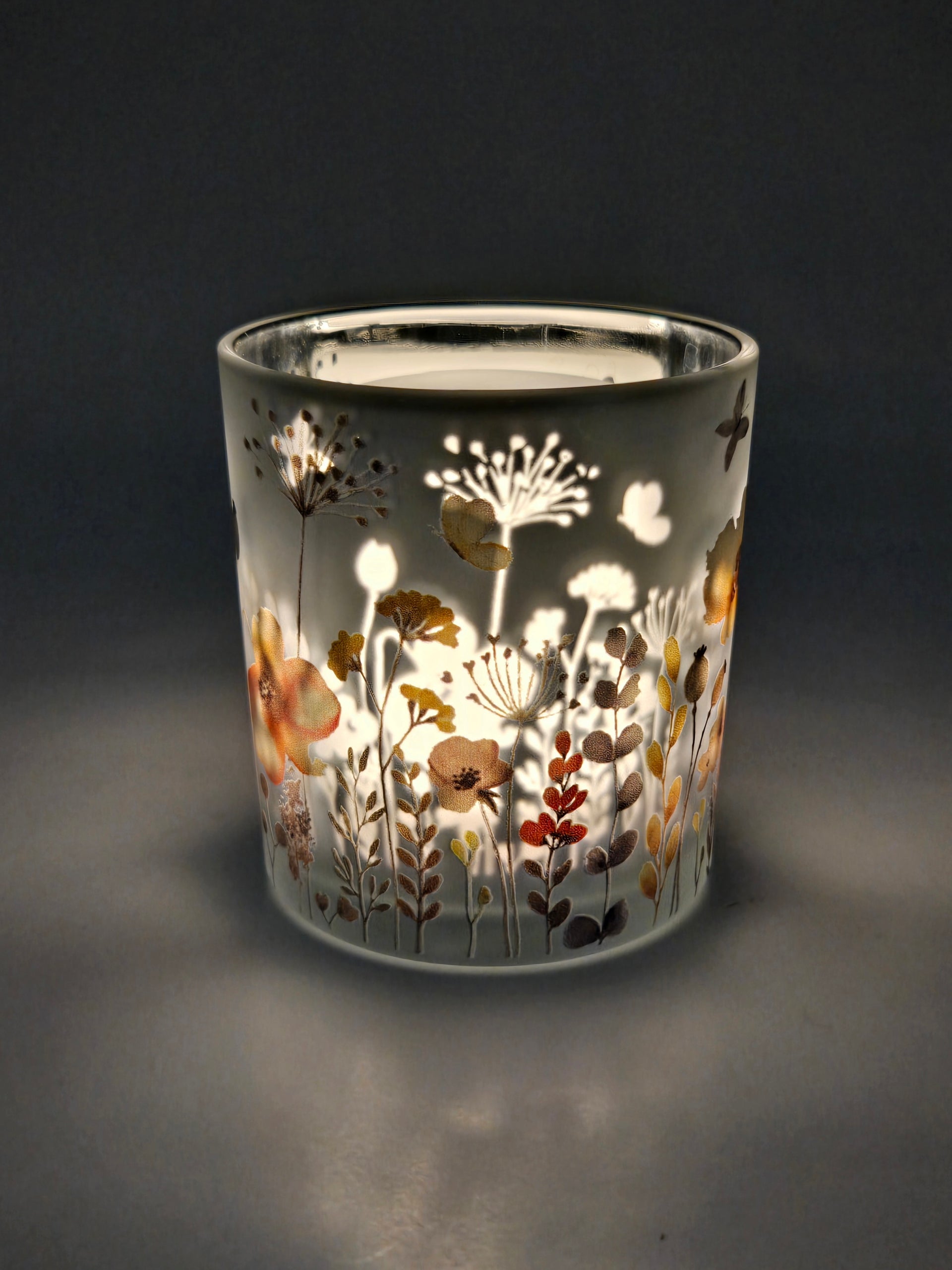 Wild Flower Candle Holder 3"Dx3.5"H Melrose 11038