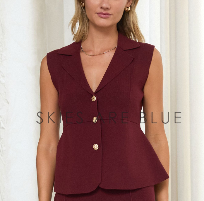 Collared Sweater Vest Skies Are Blue 47433