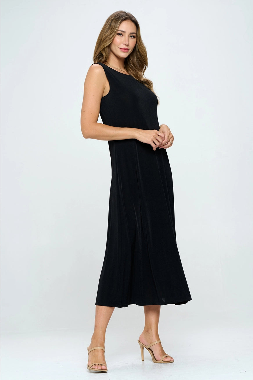 Long Tank Dress Black Jostar 7078BN