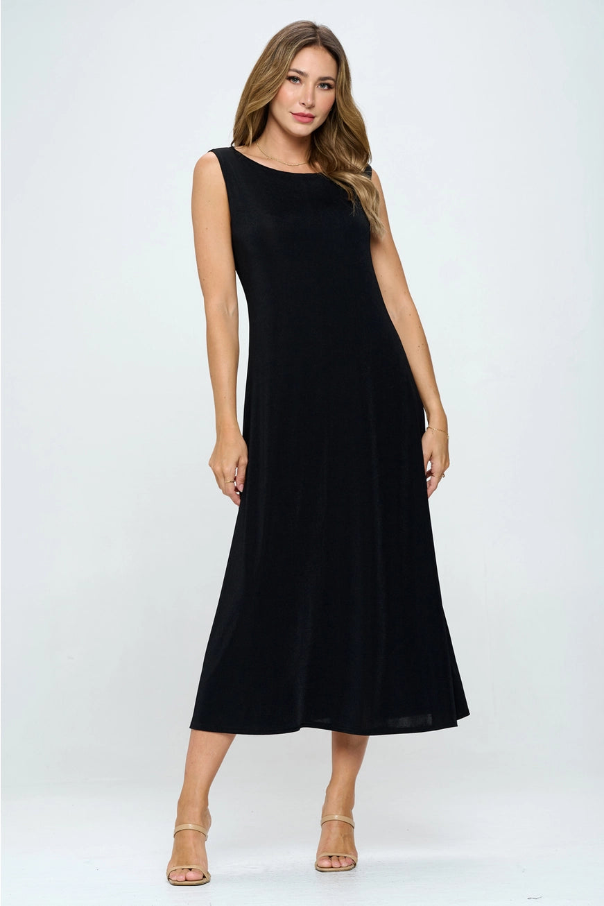 Long Tank Dress Black Jostar 7078BN