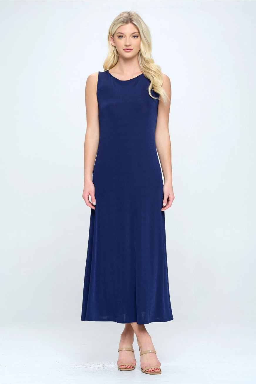 Long Tank Dress Navy Jostar 7078BN