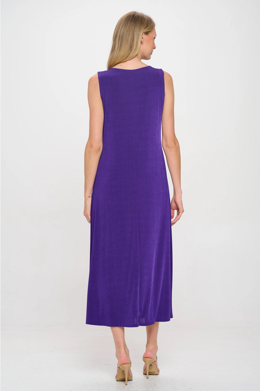 Long Tank Dress Purple Jostar 7078BN