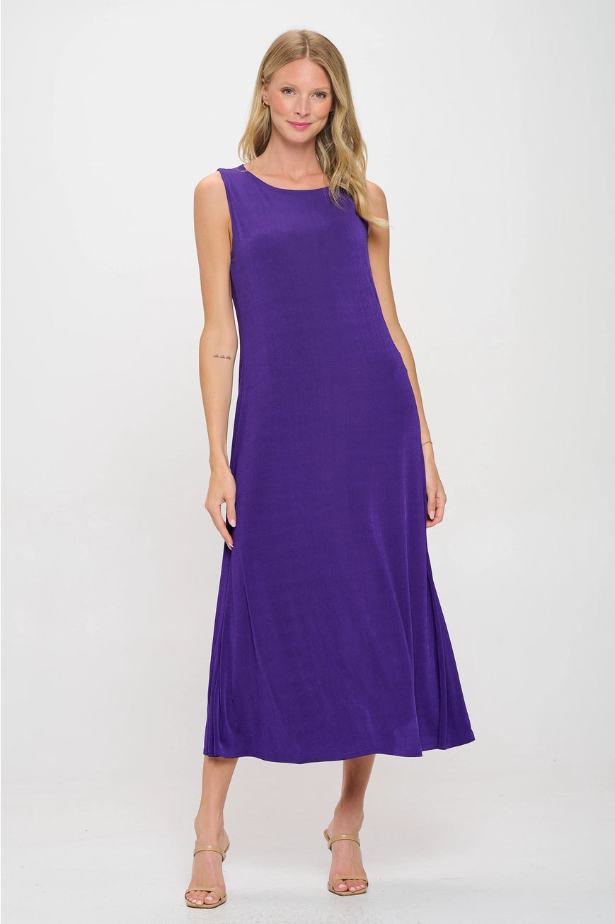 Long Tank Dress Purple Jostar 7078BN