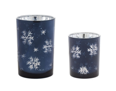 Smaller Snowflake Glass Candle Holder Melrose 77592