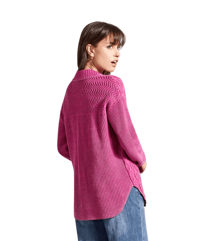 Marsala Sweater Shacket Tribal 78690-4632-3115