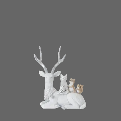 Sitting Deer With Animals Melrose 81549