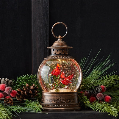 LED Snowglobe w/ Cardinals Melrose 90044