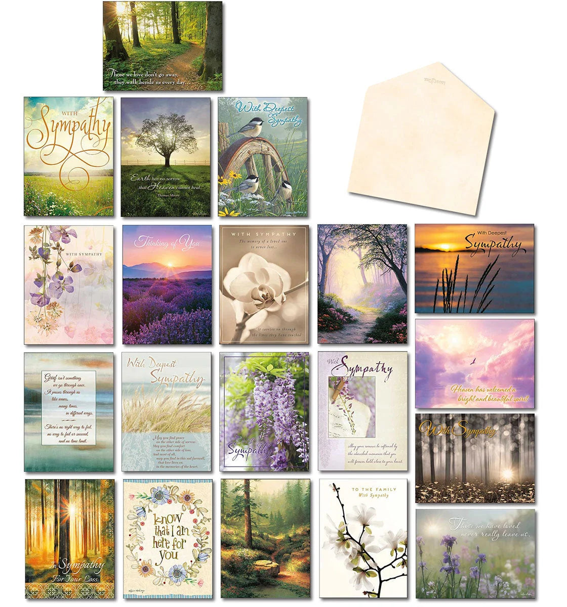 With Sincere Sympathy Greeting Card Assortment Package Leanin Tree AST90815