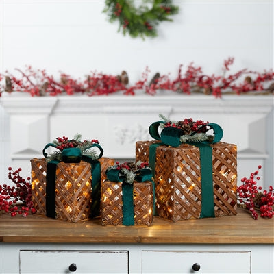 Large Velvet LED Present Melrose 94481