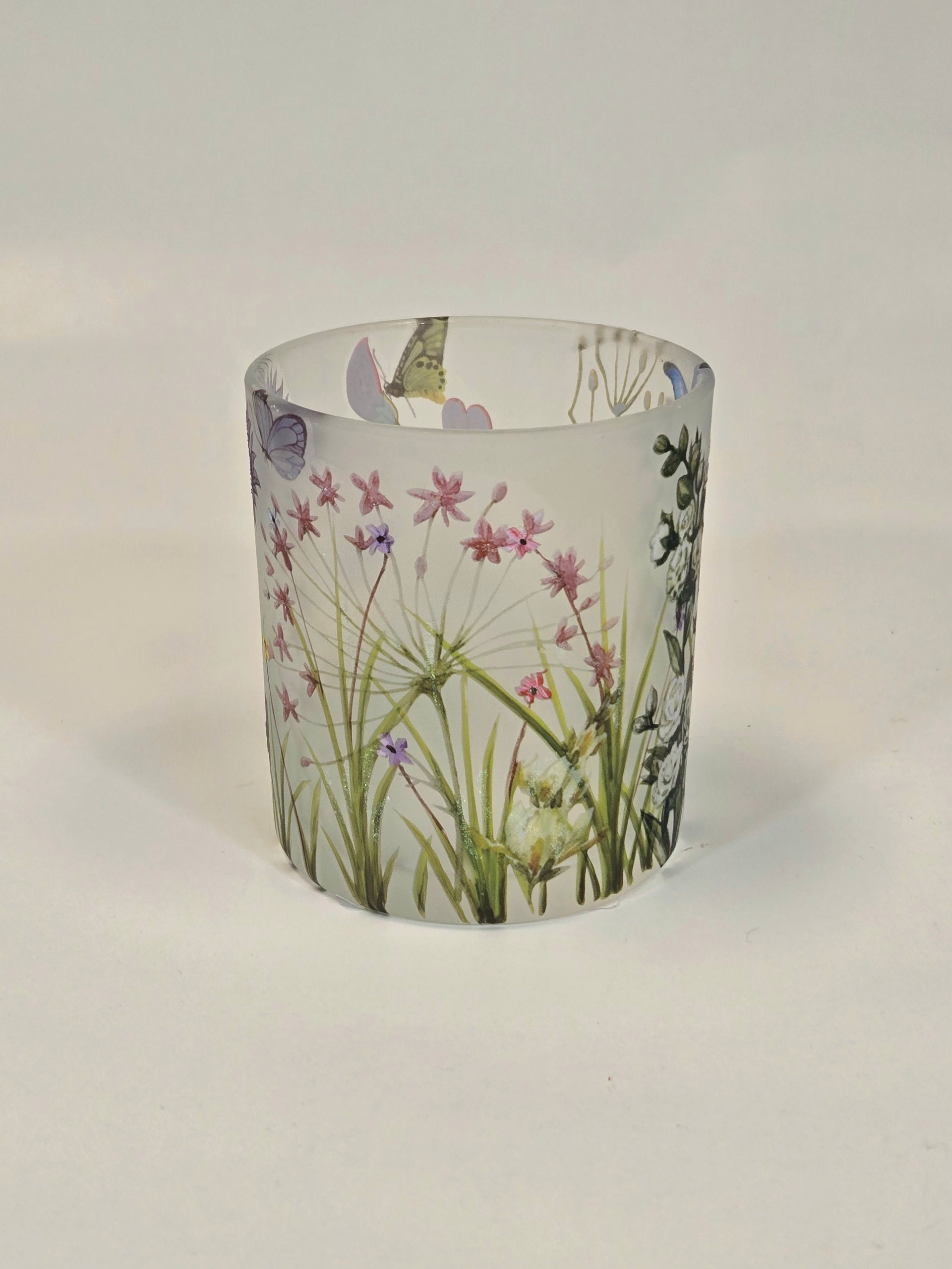 Clear Wild Flower Candle Holder 3"Dx3.5"H Melrose 96697