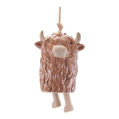 Highland Cow Stoneware/Jute Ornament Melrose 97005