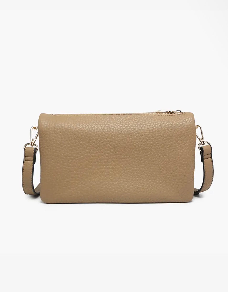 Taupe Phiona Studded Crossbody Bag | Jen & Co - M2672-TP