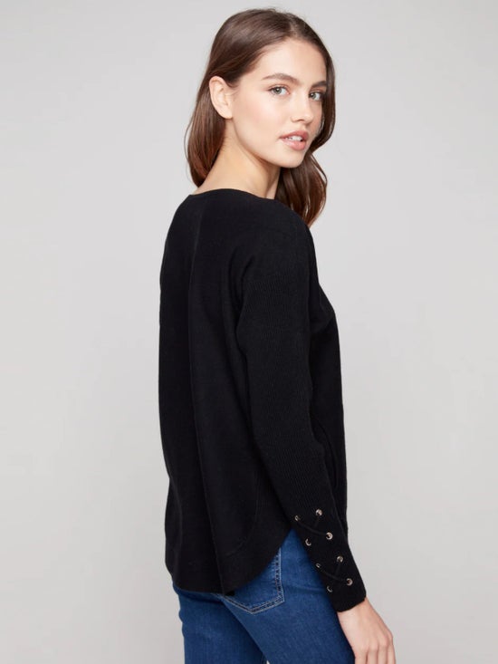 Sepia Sweater With Pockets And Sleeve Detail Charlie B C2380Y-464A