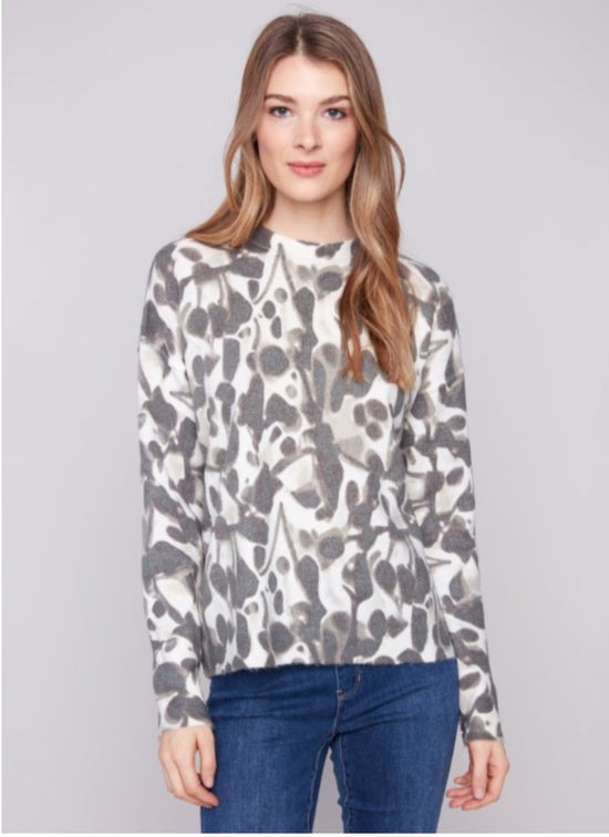 Reversible Crew Neck Sweater Romantic Charlie B C2546RR-918A