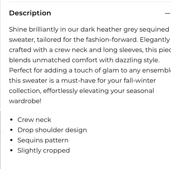 Dark Sequined Crew Neck Sweater Charlie B C2835-974A
