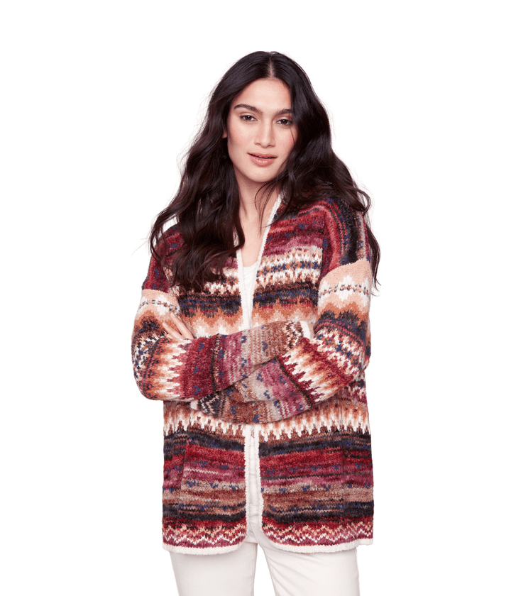 Jacquard Cardigan Jewel Charlie B C2934-428C