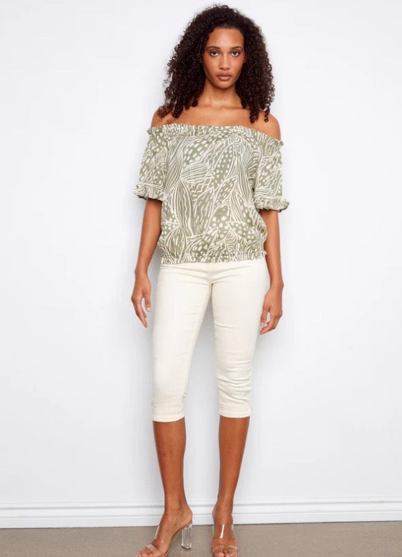 Printed Short Sleeve Prisma Charlie B C4554PR-808B