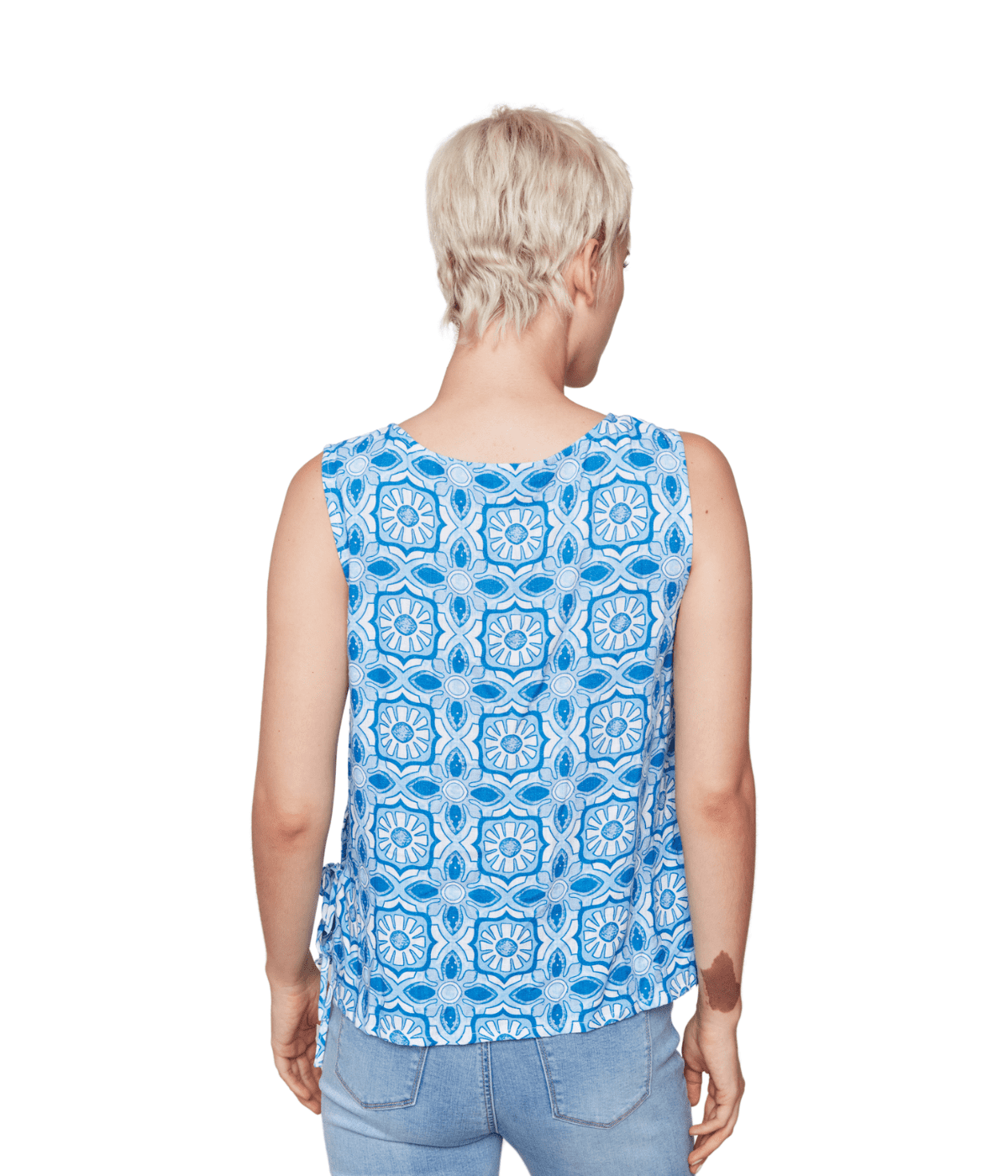 Illusion Sleeveless Top Side Ties Charlie B C4592-787A