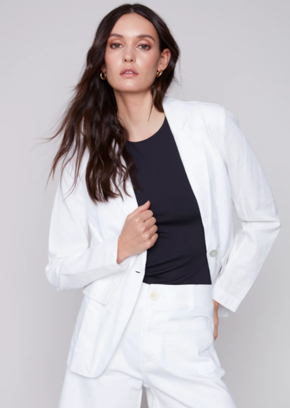 Black Long Sleeve Blazer Charlie B C6361-229B-001
