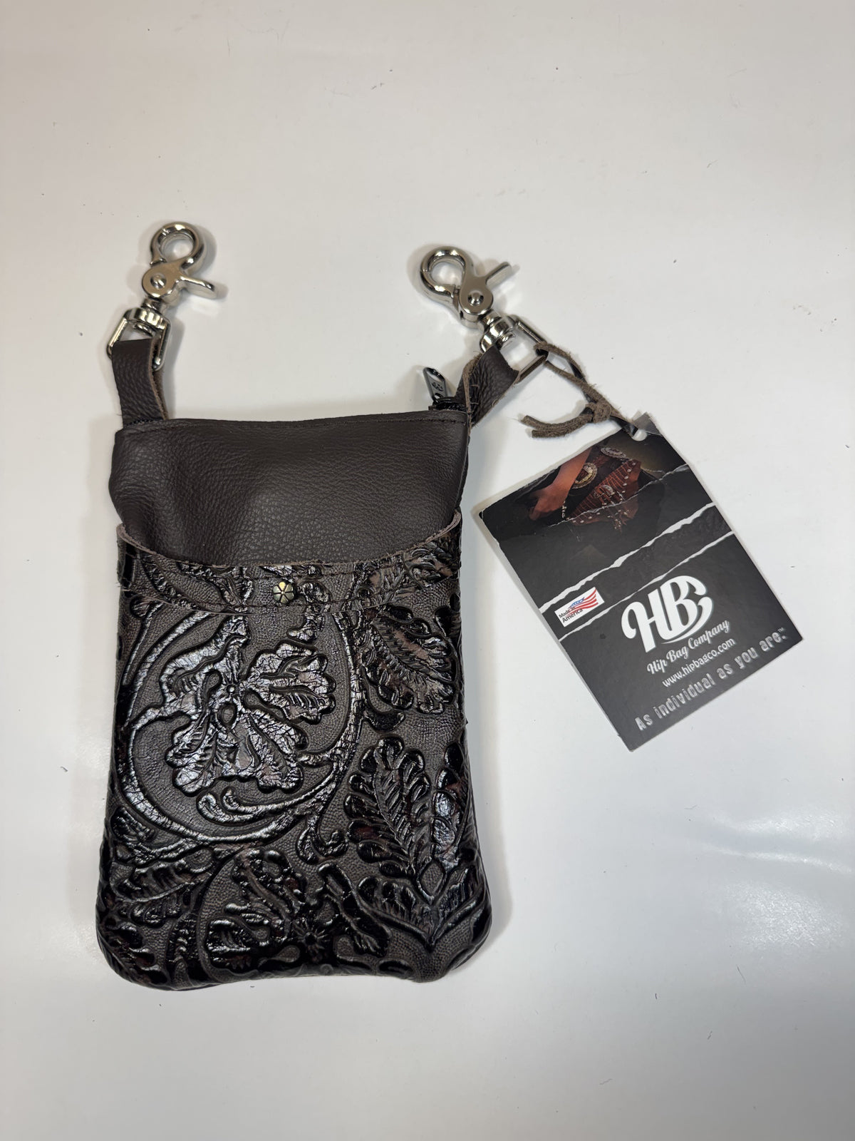 Cherry Cell Brown Cowhide Hip Bag