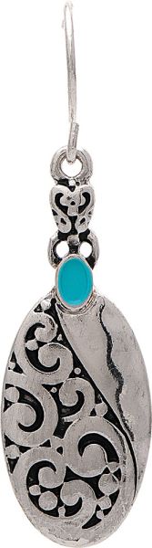 Silver Oval Drop Earring Rain Jewelry E3390S
