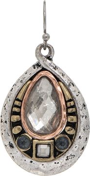 Antiqued Finish Crystal Drop Earrings Rain Jewelry E4907TT