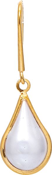 Teardrop Faux Pearl HYPO Plated ER Gold Rain Jewelry E5224G