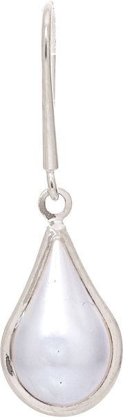 Teardrop Faux Pearl HYPO Plated ER Silver Rain Jewelry E5224S
