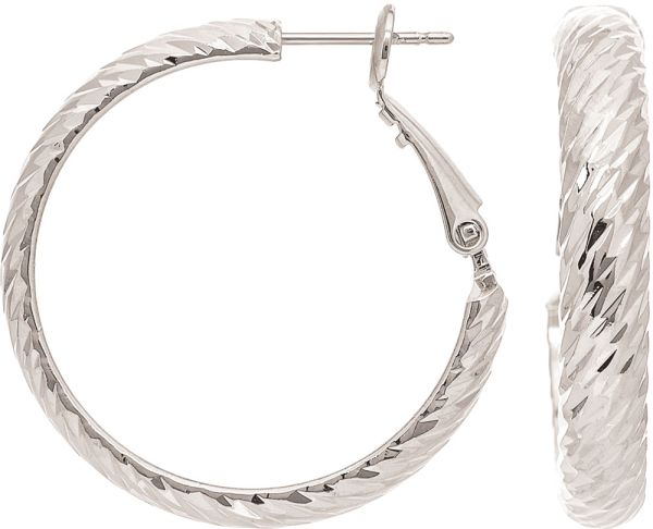 E5229S Diamond Cut Hypo Plated Hoop Earring Rain