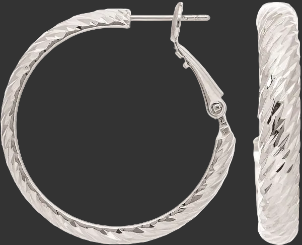 E5229S Diamond Cut Hypo Plated Hoop Earring Rain