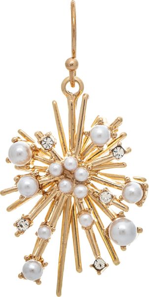 White Faux Pearl Starburst Earring White Rain Jewelry E5321G
