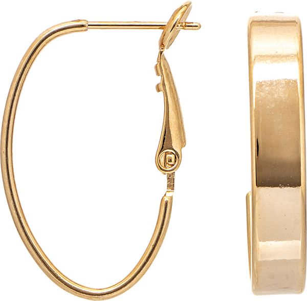 E5356G Flat Wire Oval Hypo Plated Hoop Earring Rain