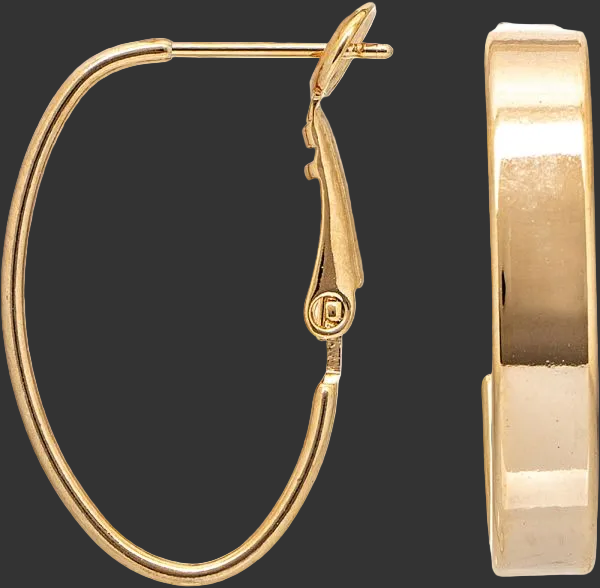 E5356G Flat Wire Oval Hypo Plated Hoop Earring Rain