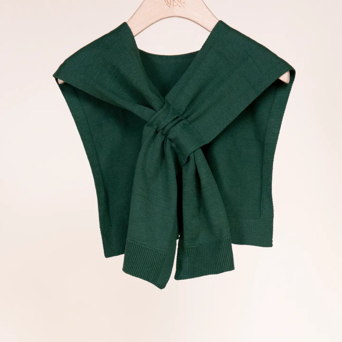 Solid Preppy Mock Sweater Wrap FS40196-GN